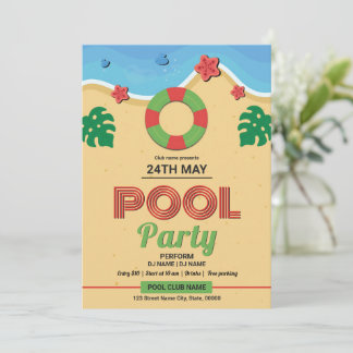 Invitación Summer Pool Party Flyer Template