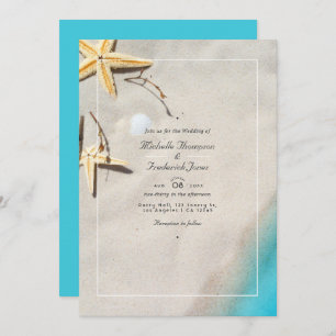 Invitación Summer QR Code RSVP Beach Wedding