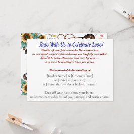 Invitación Summer Ride to Forever – Cowgirl Wedding Bliss"