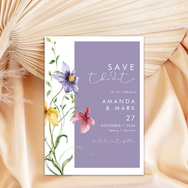 Invitación Summer Romantic Floral Meadow Stylish Wedding (Subido por el creador)