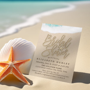 Invitación Summer Sandy Beach Wedding Bridal Shower Starfish