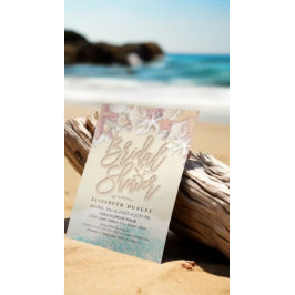 Invitación Summer Sandy Beach Wedding Bridal Shower Starfish