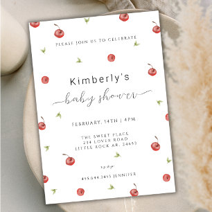 Invitación Summer Watercolor Cherry Sweet Baby Shower