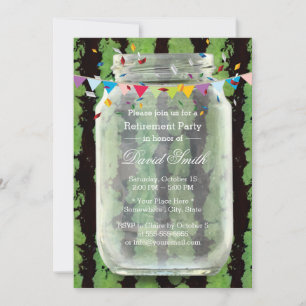 Invitación Summer Watermelon Mason Jar Retirement Fiesta