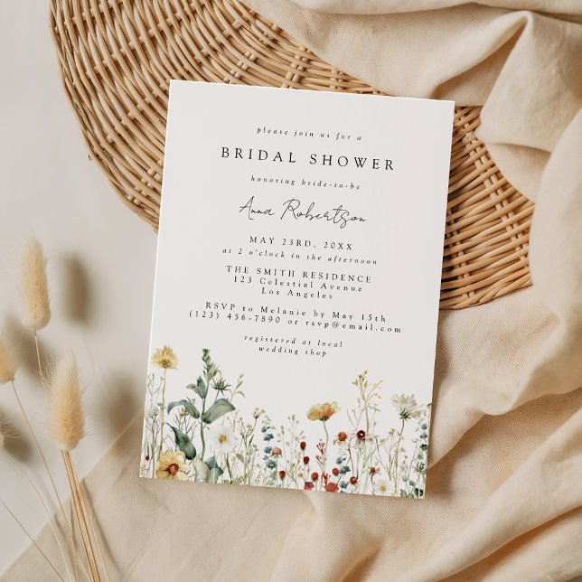 Invitación Summer Wildflower Field Bridal Shower Invitation (Subido por el creador)
