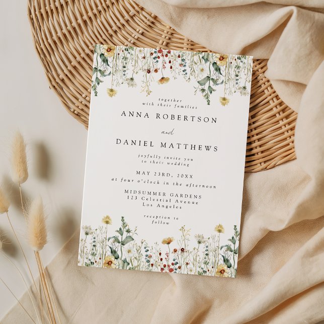 Invitación Summer Wildflower Field Wedding Invitation (Subido por el creador)
