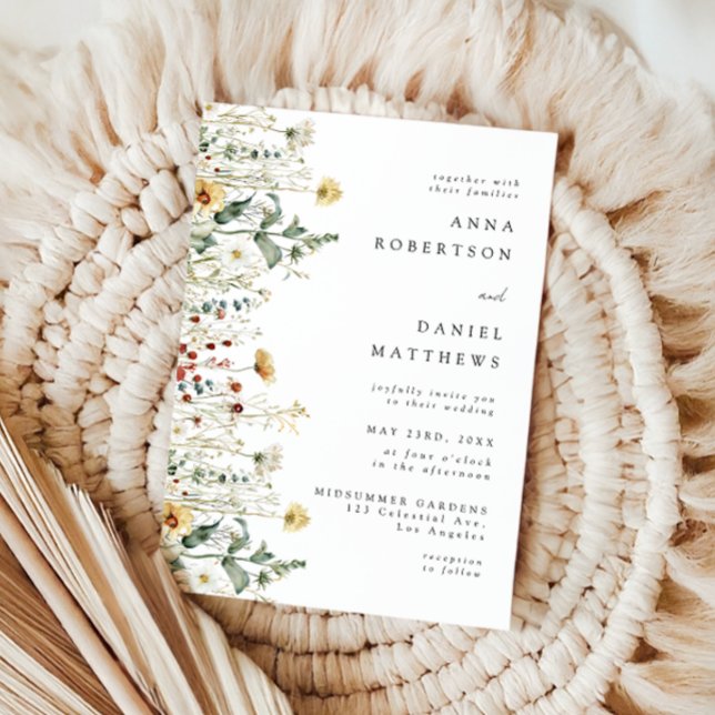 Invitación Summer Wildflower Field Wedding Invitation (Subido por el creador)