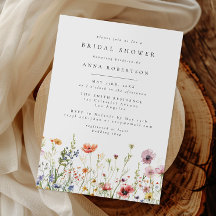 Summer Wildflower Garden Bridal Shower Invitation