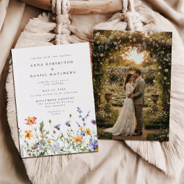 Invitación Summer Wildflower Garden Photo Wedding Invitation