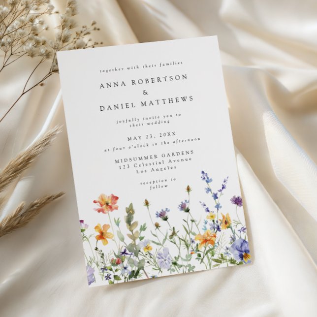 Invitación Summer Wildflower Garden Wedding Invitation (Subido por el creador)