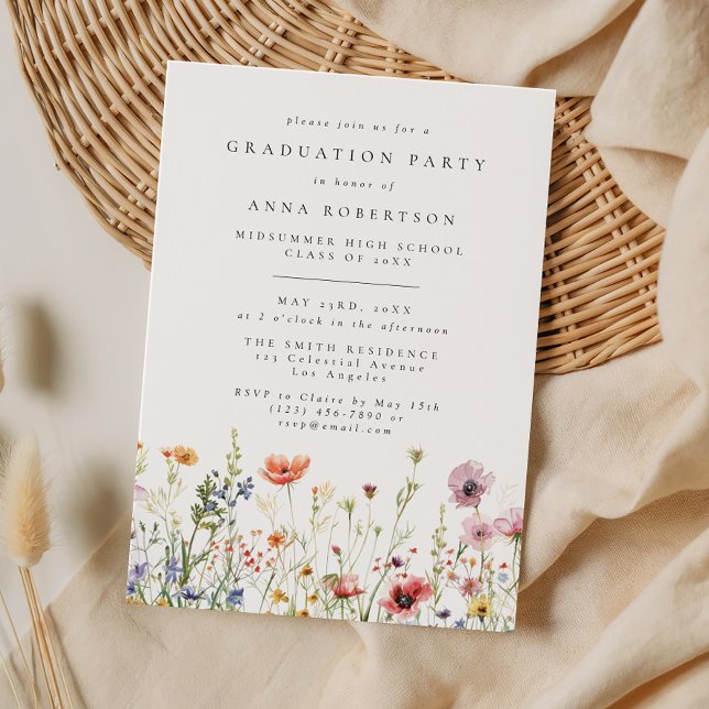 Invitación Summer Wildflower Graduation Party (Subido por el creador)