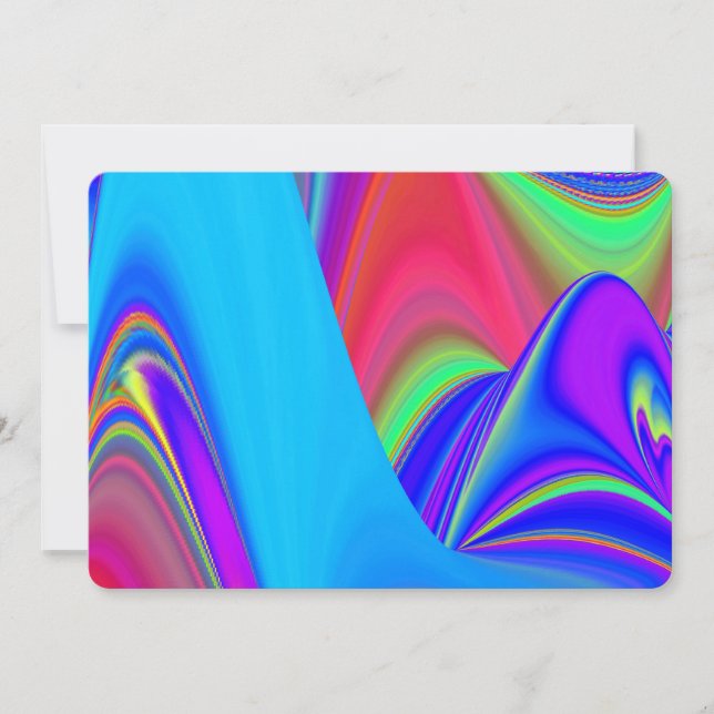Invitación Summerfeeling, Resumen 3D Rainbowart (Anverso)