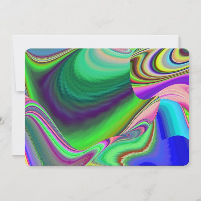 Invitación Summerfeeling, Resumen 3D Rainbowart (Anverso)