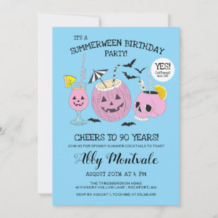 Invitación Summerween 90th Birthday Cocktail Fiesta