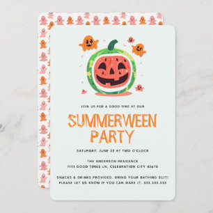 Invitación Summerween Melon-o-Lantern Summer Halloween Party