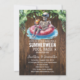 Invitación Summerween Skeleton Tropical Pool Bash