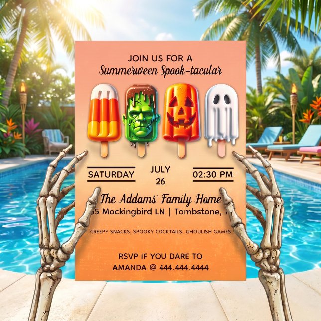 Invitación Summerween Spooktacular Halloween Summer Party (Subido por el creador)