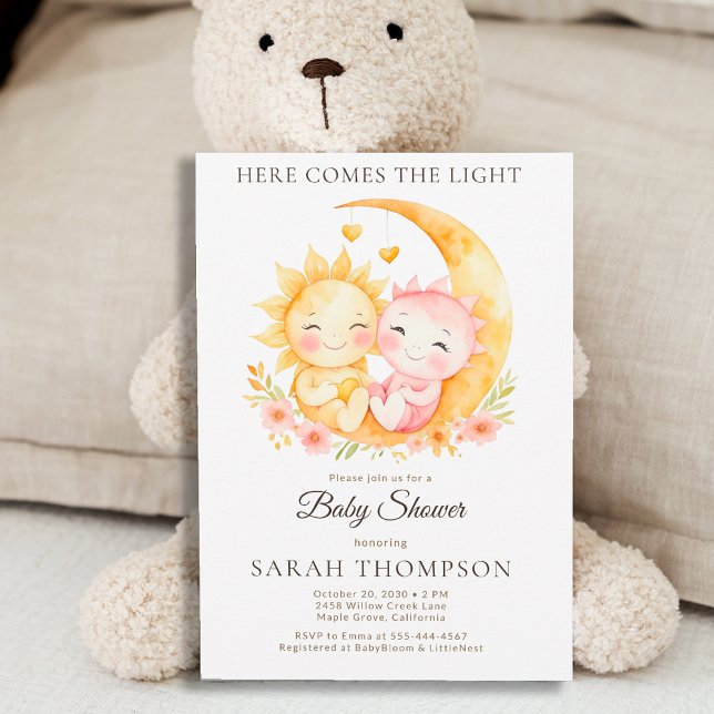 Invitación Sun and Moon Neutral Celestial Baby Shower (Subido por el creador)