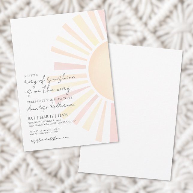 Invitación Sun Boho Sunshine Baby Shower (Sun Boho Sunshine Baby Shower Invitation)