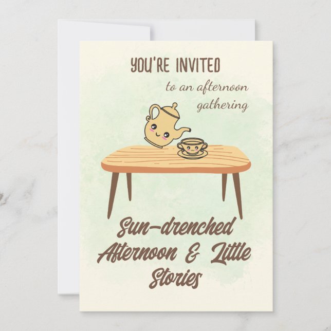 Invitación Sun-drenched Afternoon Invitation-Cozy Tea & Story (Anverso)