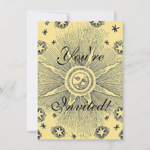 Invitación Sun Stars Noche de la antigüedad Cielo Medieval Zo