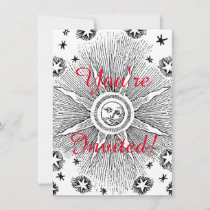 Invitación Sun Stars Noche de la antigüedad Cielo Medieval Zo