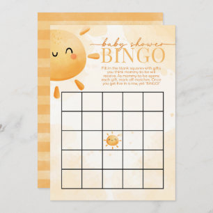 Invitación Sun Sunshine Baby Shower BINGO Juego