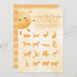 Invitación Sun Sunshine Name that Baby Animal Shower Game