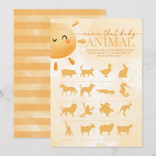 Invitación Sun Sunshine Name that Baby Animal Shower Game