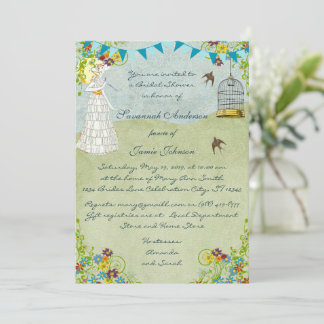 Invitación Sun Umbrella Bunting Garden Bridal Shower
