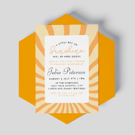 Invitación Sunburst Little Ray Of Sunshine Baby Shower