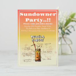 Invitación Sundowner Tequila Cocktail Fiesta