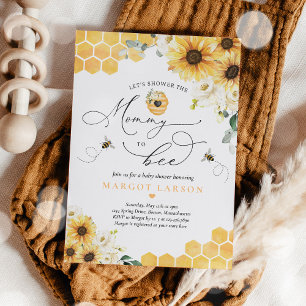 Invitación Sunflower Abeja Baby Shower Mamá Para Adherirse A 