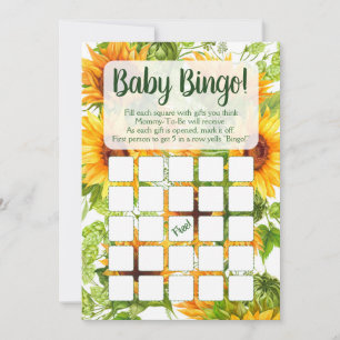 Invitación Sunflower Baby Bingo Shower Game