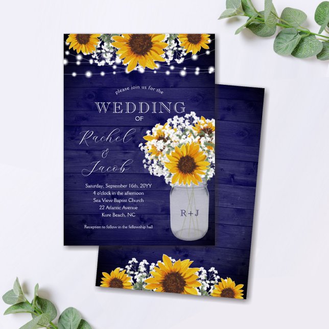 Invitación Sunflower Babys Boda de las luces de la marina de  (Subido por el creador)