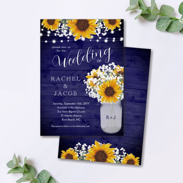Invitación Sunflower Babys Boda de las luces de la marina de  (Subido por el creador)