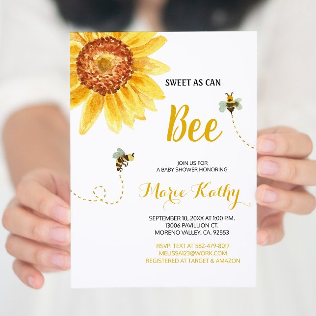 Invitación Sunflower Bee Baby Shower (Subido por el creador)