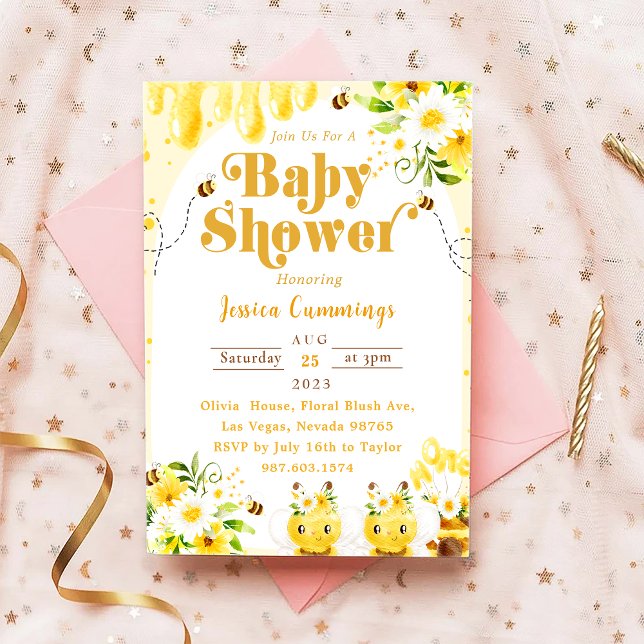 Invitación Sunflower Bee Baby Shower (Subido por el creador)