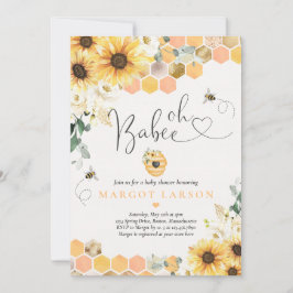 Invitación Sunflower Bee Baby Shower Oh Babee Baby Shower