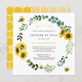 Invitación Sunflower Bee Baby Shower por correo
