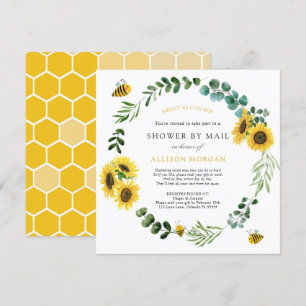 Invitación Sunflower Bee Baby Shower por correo