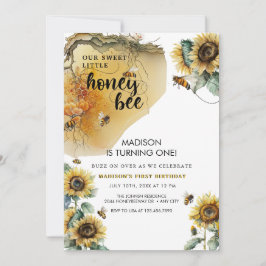 Invitación Sunflower Bee | Día de la Abeja | Cualquier cumple