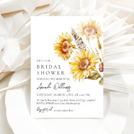 Invitación Sunflower Boho Wildflower Moderno Ducha nupcial