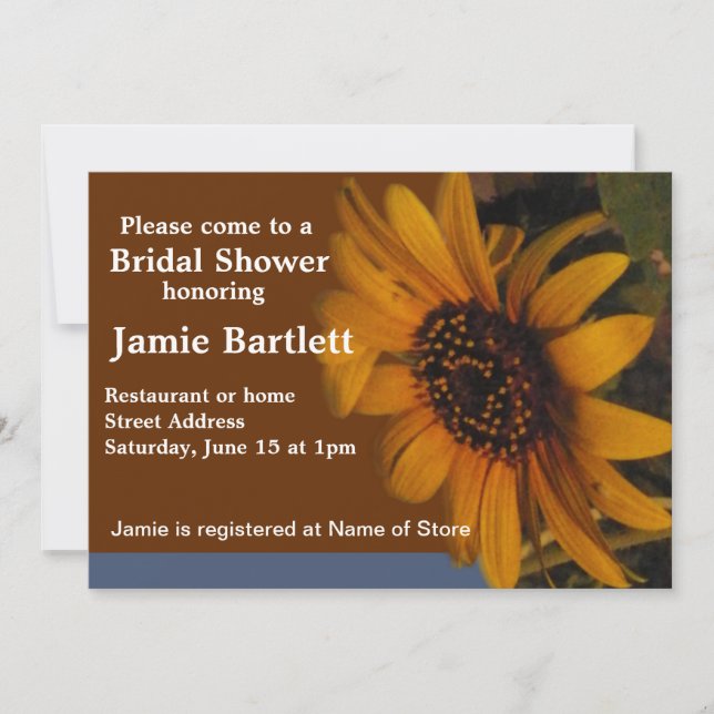 Invitación Sunflower Bridal Shower (Anverso)