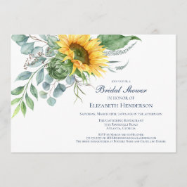 Invitación Sunflower Bridal Shower Rustic
