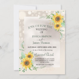 Invitación Sunflower color de agua elegante