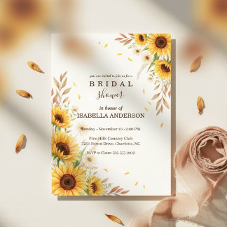 Invitación Sunflower Corner Bridal Shower Rustic Style