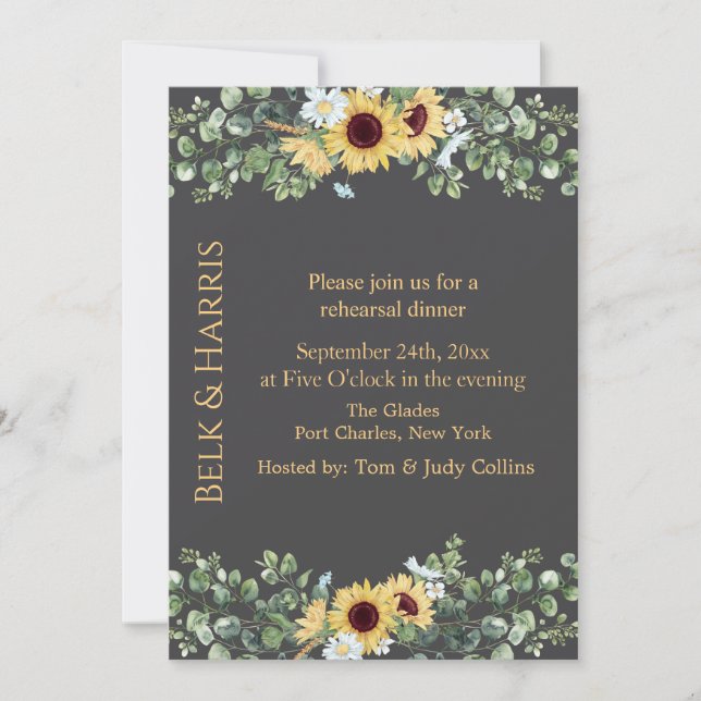 Invitación Sunflower Country (Anverso)