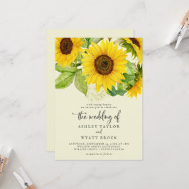 Invitación Sunflower Country | Delantero amarillo y Boda post