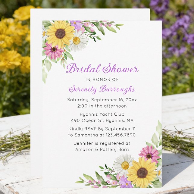 Invitación Sunflower Daisy Boho Garden Bridal Shower (Subido por el creador)